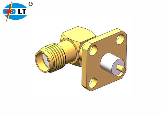 50Ohm Gold Plated Mini Sma Connector 4 Holes Flange SMA Receptacle Connector