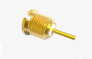 MCX Female Bulkhead Mount Gold Plated RF Connector dengan Microstrip Panjang