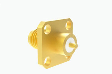 18GHz Frequency RF SMA Female 4 Holes Flange Mount Microstrip Connector Used in Radar, Communications