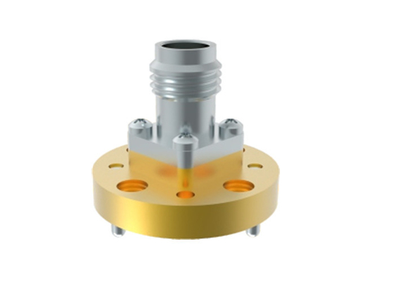 50GHz~67GHz WR14 BJ620 To 1.85mm Female Waveguide To Coax Adapter End Launch