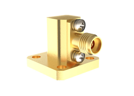 26.4GHz~40GHz WR28 BJ320 To K2.92mm Female Waveguide To Coax Adapter Right Angle