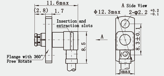 SMP Female Right Angle RF Connector with 360° Free Rotate Flange for CXN3506/MF108A Cable