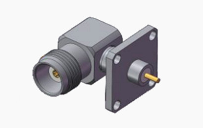TNC Female Right Angle 4-Hole Flange RF Connector for Secure Mounting