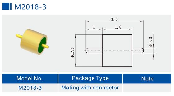 Single Pin RF 50Ohm Glass To Metal Seal Connectors Hermetic M2018-3
