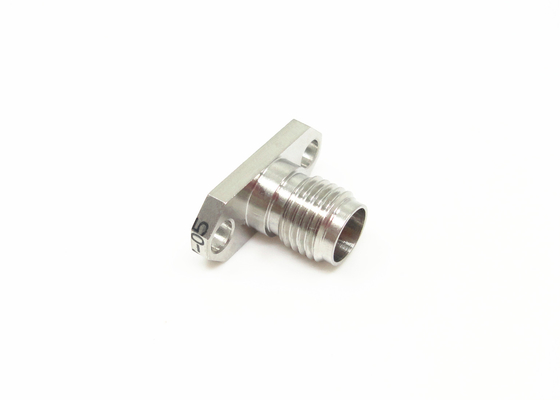 Berlapis Nikel 2.92mm K Female 2 lubang Flange Mount Screw (MMW) Konektor Gelombang Milimeter