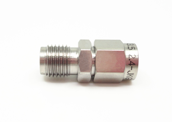 Adaptor RF Stainless Steel 3.5mm Pria ke 2.4mm Wanita Adaptor Gelombang Milimeter