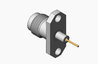 Female 1.85mm RF Connector Flange Mout Type Stainless Steel Material dengan Microstrip Panjang