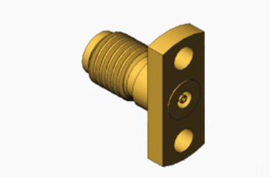Tembaga MSSM Wanita 2 lubang Flange RF Coaxial Connector dengan Micro-stripe