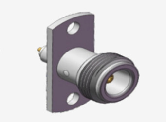 N Tipe Female 2-hole Flange RF Coaxial Connector dengan Microstrip