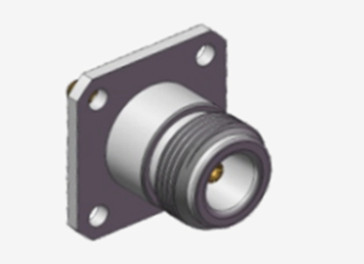 N Female Waterproof 4-hole Flange RF Coaxial Connector dengan Microstrip