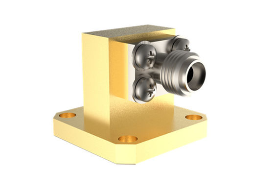 11.9GHz~18GHz WR62 Untuk SMA Wanita Sudut Kanan Pemandu Gelombang Untuk Adaptor Koaksi SMA/BJ140-KF15