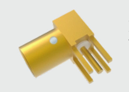 RA SMP Male Semi Detent Microstrip Connector Untuk PCB Melalui Hole Solder Mounting