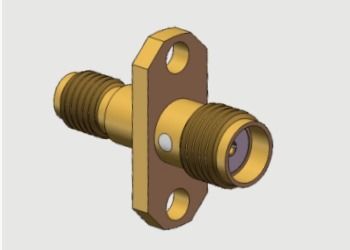 Adaptor SMA Female / Jack ke SSMA Female / Jack Mount Flange 2 Lubang Hingga 18GHz