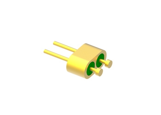 2-Pin Nail Head Diameter 0.3mm Pin Glass To Metal Hermetic Header Dengan Permukaan Pengikatan Kawat Emas MC-1085-JH