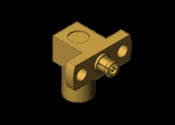 Adaptor Koaksial RF SMP Pria Sudut Kanan Berlapis Emas 50Ω ke SSMP Betina SMP ke SSMP Plug ke Jack hingga 40GHz
