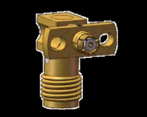 Adaptor SMA Female Sudut Kanan ke SMP Female Rentang Frekuensi 0.3MHz hingga 18GHz Menggunakan Komponen Gelombang Mikro