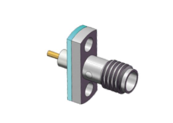 Waterproof Stainless Steel Flange Mount SSMA RF Connector 18GHz dengan Sealing Ring untuk lingkungan yang keras