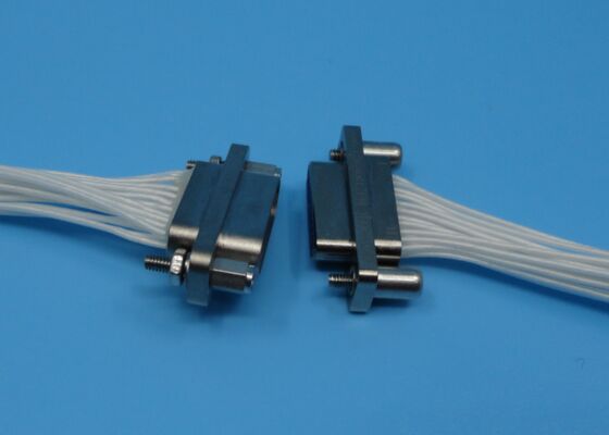 J30J Series Connector 21pin Female Socket Center Contact Plating Gold dengan White Wire 500mm untuk Satcom, Sensor