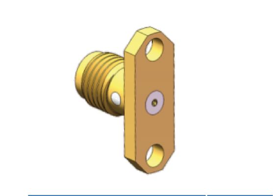 Konektor SMA RF 18GHz Female Jack Edge Mount Flange Mount Menerima Diameter Pin 0,3mm