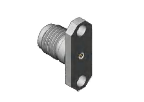 Jack Konektor RF Baja Tahan Karat 2,92mm Female 40GHz Dudukan Flensa 2 Lubang Terima Diameter Pin 0,3mm