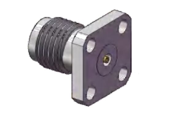 Konektor RF 40GHz 2.92mm Jack Betina 4 Lubang Dudukan Flange Menerima Diameter Pin 0.3mm