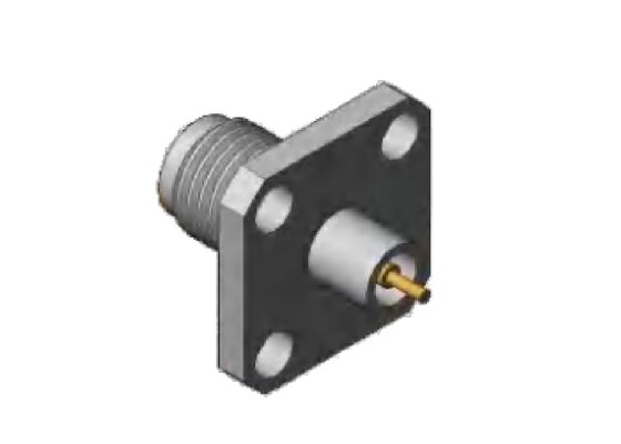 Konektor RF 2.92mm Tipe K Jack Empat Lubang Flensa Persegi 12.7mm 0.5 inci Diameter Pin 1.3mm, 0.8mm, 0.7mm