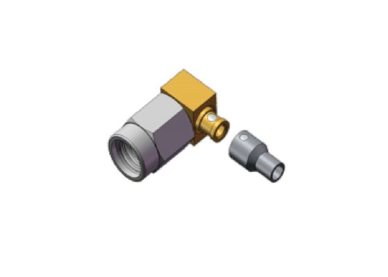 50Ω Impedansi 3GHz Sudut Kanan Mini SMA Male SSMA RF Connector dengan Kabel Fleksibel Multi Core
