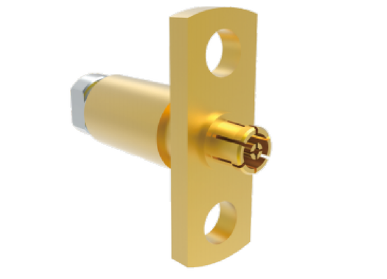 50Ω 50GHz SMPM Female Flange Mount Konektor RF Aerospace Kawin untuk Kabel Kehilangan Rendah .086