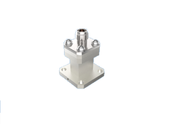 WR28 BJ320 Panduan Gelombang Peluncuran Akhir Ke Adaptor Koaksial Tipe K 2.92Mm 26.4GHz-38GHz Ka Band Konektor Transisi Coax Panduan Gelombang RF Kelas Aerospace