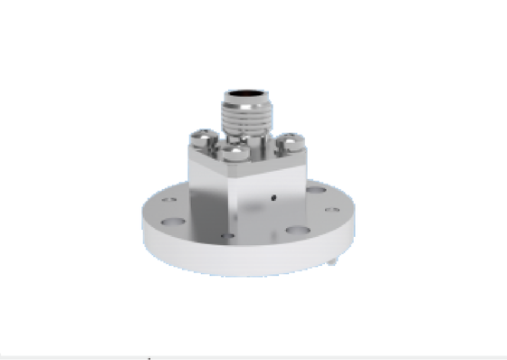WR22 BJ400 End Launch Waveguide to 2.4mm Coaxial Adapter 4 Holes Round Flange Mount 23.9GHz-50.1GHz Ka Band Komponen Aerospace Waveguide