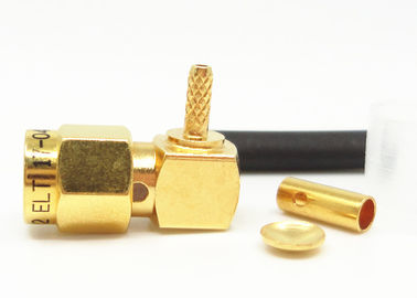 50Ohm SMA Pria Sudut Kanan RF Coaxial Connector Kabel SMA