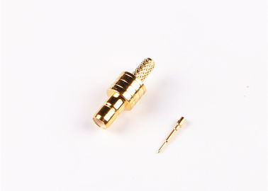 Konektor SMB berlapis emas konektor lurus laki-laki Crimp RF Coax konektor kabel