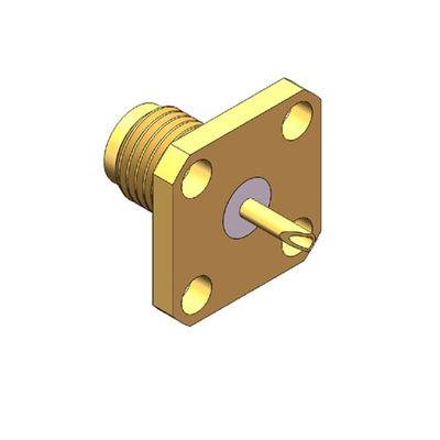 50Ω Impedansi Berlapis Emas Ukuran Mini Bandwidth Baik Konektor RF SMA