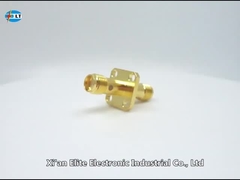 4 Hole Flange Mount SMA RF Connector / RF Antenna Connector dilapisi emas
