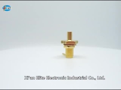 High Reliable Female Bulkhead RF SMA Kabel Connector Plated Emas Untuk 086 Kabel