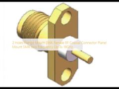 Konektor Koaksial RF SMA Female Mount Flange 2 Lubang Panel Mount SMA Jack Frekuensi Hingga 18GHz